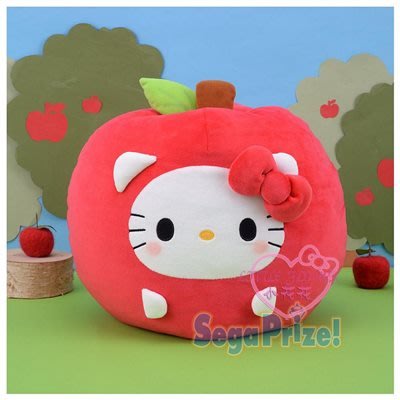 ♥小花花日本精品♥Hello Kitty 蘋果造型抱枕~2