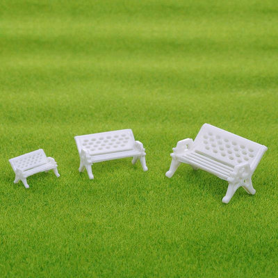 建筑沙盤模型材料diy手工微景觀配景模型白色椅仿真休閑公園椅子~菜菜小商鋪