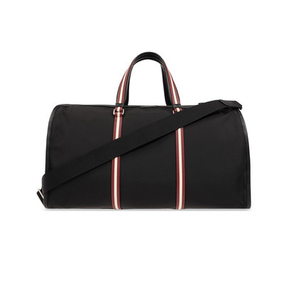 [全新真品代購-S/S24 SALE!] BALLY 紅白線條 黑色 旅行包 / 手提包