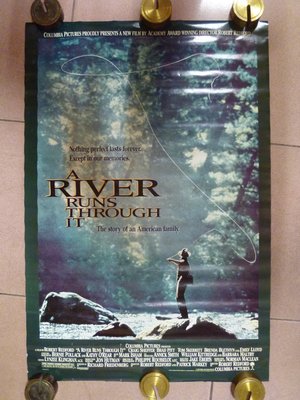 7ㄙㄆ~西元1992年左右~A River Runs Through It大河戀(免運費~紙質乾裂)原版大張~電影老海報