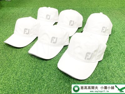 [小鷹小舖] FOOTJOY FJ CAP FH19WRNC-1 高爾夫 球帽 防雨帽 聚酯纖維 保持乾爽 防水 白色