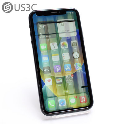 【US3C-台南店】【一元起標】台灣公司貨 Apple iPhone XR 128G 6.1吋 黑色 臉部辨識解鎖 A12六核心處理器  IP67防水 二手手機
