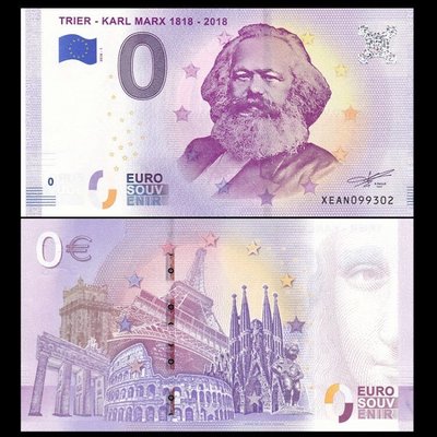 【熱賣精選】全新UNC 歐盟0元紙幣 德國卡爾馬克思誕辰200周年紀念鈔 2018年