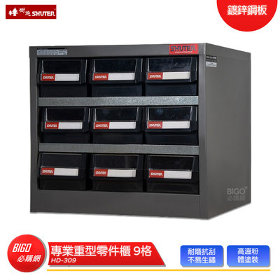 【SHUTER 樹德】 HD-309 專業重型零件櫃 9格抽屜 零物件分類 整理櫃 零件分類櫃 整理 收納櫃 工作櫃 分類櫃