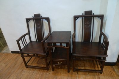 【藝全家具】太師椅 三件式 雞翅木原木 明式家具