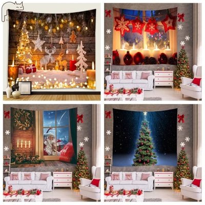 牆壁掛布 聖誕樹掛布 christmas 氣氛 ins風 北歐風掛布掛毯背景布 露營掛布 聖誕節掛布 牆壁掛毯 牆布壁布-麥德好服裝包包