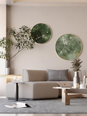 客廳圓形裝飾畫現代簡約沙發背景墻組合掛畫北歐臥室床頭壁畫油畫熱心小賣家