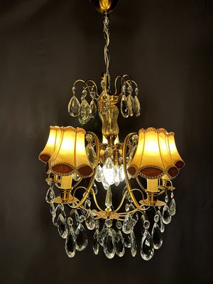法國古董水晶黃銅枝型吊燈 #523046
