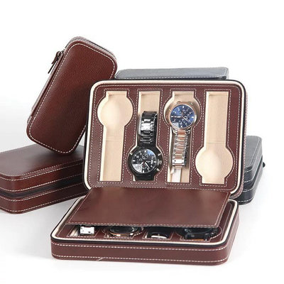 車之星~手錶盒  自動上鍊錶盒 便攜式手錶盒 自動手錶收納包 石英錶機械錶  拉鍊收納錶盒高質感手錶收藏盒外出攜帶盒