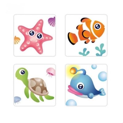 3M 魔利浴室防滑貼片 海洋生物 共2組8片 ➕ 動物 1組4片