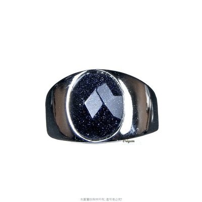 珍珠林~藍沙戒指~多切角藍沙男女美戒(內徑19mm.20mm) #003
