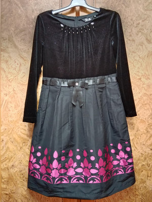 全新【唯美良品】喜芝梅黑色亮點拼接緹花宴會洋裝~ C1121-7431 XL.