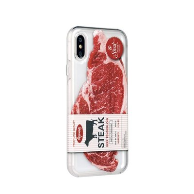 下殺 [PAPERWORKS]原創盒裝牛肉圖案食物系列蘋果iPhoneX/Xs全包邊手機