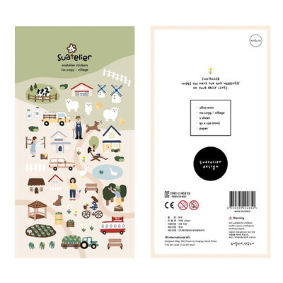韓國Sonia日系村莊農場素材手帳貼紙ins風和紙village裝飾小圖案繞指柔