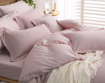【OLIVIA 】DR3000 乾燥玫瑰粉 80支天絲系列™萊賽爾 標準雙人床包兩用被套組 歐式枕套 台灣製
