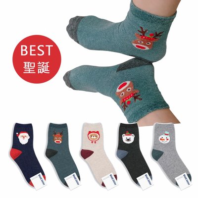韓國襪子 聖誕節 聖誕老公公 麋鹿 熊熊 彈性長筒襪 聖誕襪子