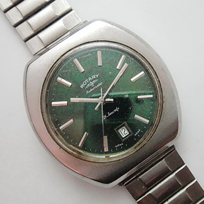 【timekeeper】  70年代瑞士製Rotary大錶徑21石不鏽鋼日期顯示自動錶(免運)