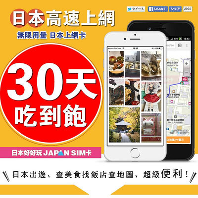 [日本好好玩]30天 IIJ 日本上網卡 5G網路 免設定 無限用量 SIM卡/ESIM卡任選 吃到飽 日本 網卡