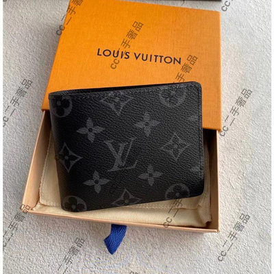 CC二手 98新 LOUIS VUITTON lv 老花男士 對折短款錢包 短夾