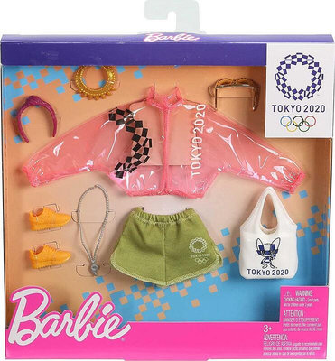 Ken &amp; Barbie # GJG34 _ 芭比娃娃衣服配件 - 2022 東京奧運服裝 - 外套短褲組