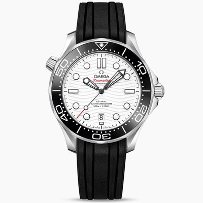 OMEGA 210.32.42.20.04.001 歐米茄 手錶42mm 海馬300 白面盤 陶瓷圈 膠錶帶