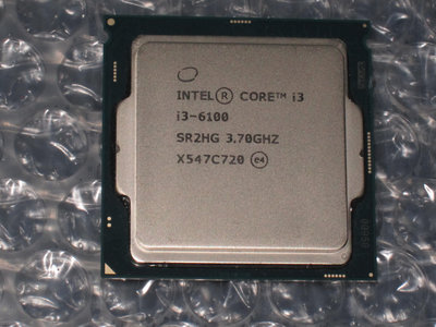 售:六代 INTEL Core  i3-6100  14nm LGA1151腳位 CPU (良品)(1元起標)