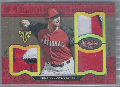 2016 Topps 三冠王 All-Star Game TROY TULOWITZKI  限量9張 3球衣 PATCH