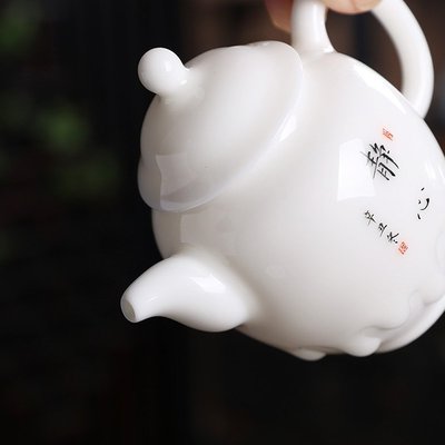 現貨熱銷-私人定制德化白瓷茶壺羊脂玉貴妃壺陶瓷泡茶器帶過濾單壺手繪蓋碗茶壺單壺