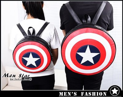 【Men Star】免運費 美國隊長 盾牌後背包 包包 男包 女包 星星盾牌 後包包 媲美 superdry 極度乾燥