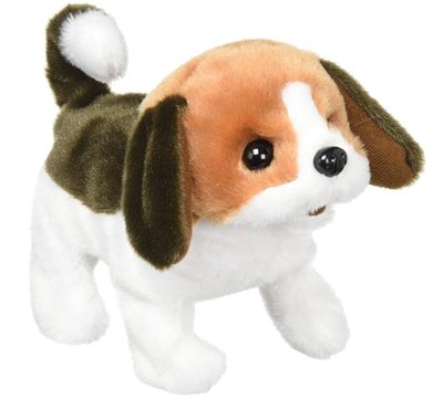 日本進口 好品質 電動動物會走路搖尾巴的小狗獵犬米格魯絨毛娃娃狗狗玩偶家家酒玩具裝飾品擺件送禮禮物