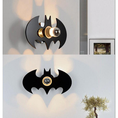 創意臥室床頭燈led壁燈過道燈樓梯墻壁燈卡通兒童房間蝙蝠俠影子墻壁燈