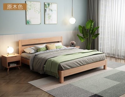 日式高床頭實木床架(150×190cm) 可訂製尺寸 無床頭床底 榻榻米矮床 雙人床 單人床 木床