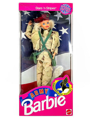 Ken &amp; Barbie #1234 _ 收藏型芭比娃娃 _ 1992 陸軍芭比 ☆盒舊損