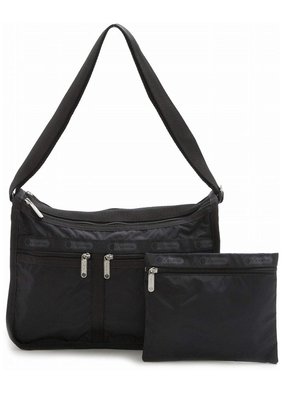 [現貨真品] 美國Lesportsac 7507 Deluxe everyday bag 奢華斜背包 黑色