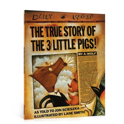 英文原版進口繪本 The True Story of the Three Little Pigs 100本需讀 三只小豬