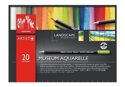 =小品雅集= 瑞士卡達 CARAN D'ACHE 博物館級水性色鉛筆20色（風景色系）
