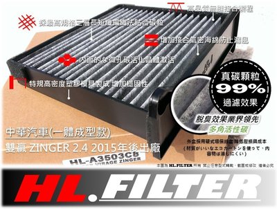 【PM2.5】HL 中華 雙贏 ZINGER 2.4L 原廠 型 加強版 複合式 活性碳 冷氣濾網 冷氣芯 非 3M