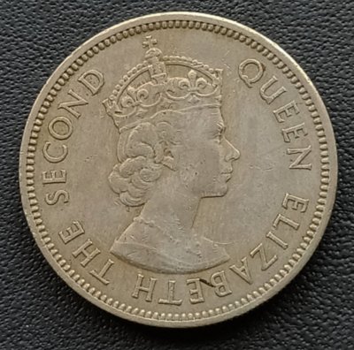 香港    1972年   伊莉沙白二世   伍毫 50分    鎳幣   1722