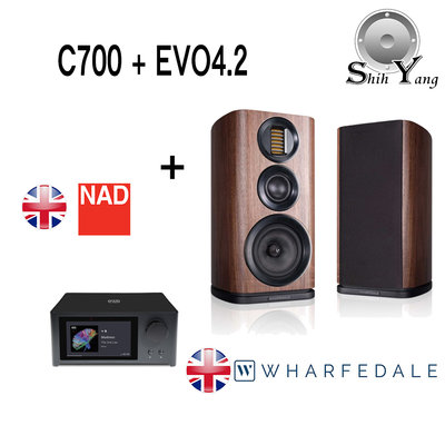 NAD C700 串流綜合擴大機 +Wharfedale 英國 EVO 4.2 書架型喇叭