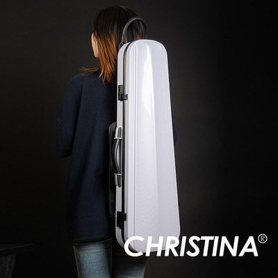 [CHRISTINA]贈精品松香 小提琴盒 帶琴譜包 黑白兩色 碳纖維小提琴盒 輕量硬盒