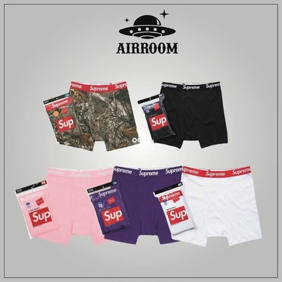 【OOTD】AirRoom 全新正品 Supreme HANES BOXER BRIEFS 內褲 黑 白 紫  粉 樹紋