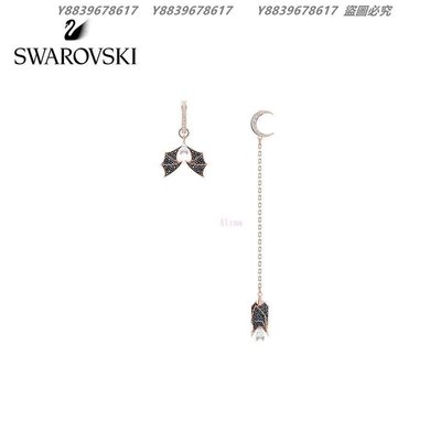 美國代購SWAROVSKI 施華洛世奇雅致月亮 神秘蝙蝠耳環 歐美代購