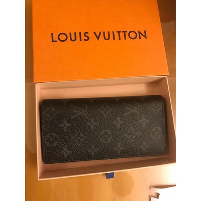 二手 Louis Vuitton LV M61697 Brazza 黑經典花紋雙折零錢長夾