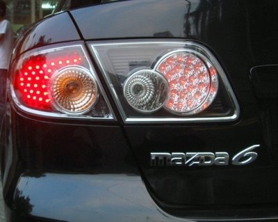 》傑暘國際車身部品《 全新 超亮版MAZDA6 MAZDA 6 馬自達6 黑框 LED尾燈加LED倒車燈