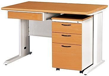 【傢俱城】木紋色CD辦公桌.職員桌 (含木紋905中抽、木紋905活動櫃)082-24