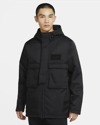 【熱賣精選】Nike Lebron 黑色 大衣 多口袋 工裝 保暖 連帽 運動外套 CK6772-010