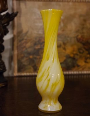 【卡卡頌  歐洲古董】義大利 檸檬黃 手工玻璃 花瓶 獨一無二 歐洲老件 g0669 ✬