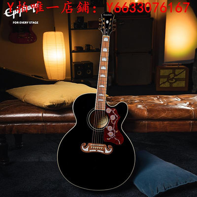 吉他Epiphone面單民謠吉他初學者男女生專用學生入門EJ200木吉他單板樂器
