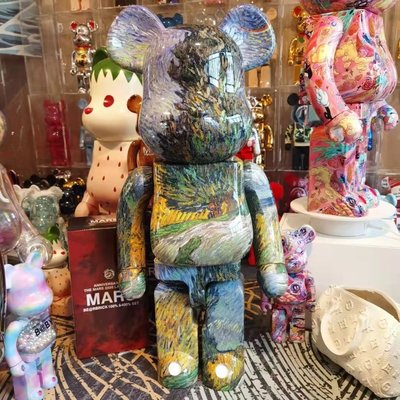 BEARBRICK1000%梵高油畫普旺羅斯小路代表作積木熊暴力熊店鋪裝飾正品促銷