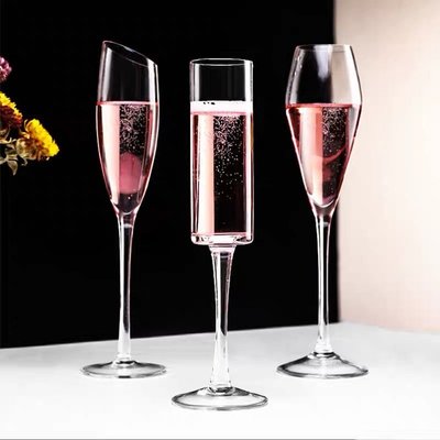 酒杯水晶玻璃高脚香槟杯起泡酒杯气泡杯郁金香杯甜酒杯家用婚礼创意